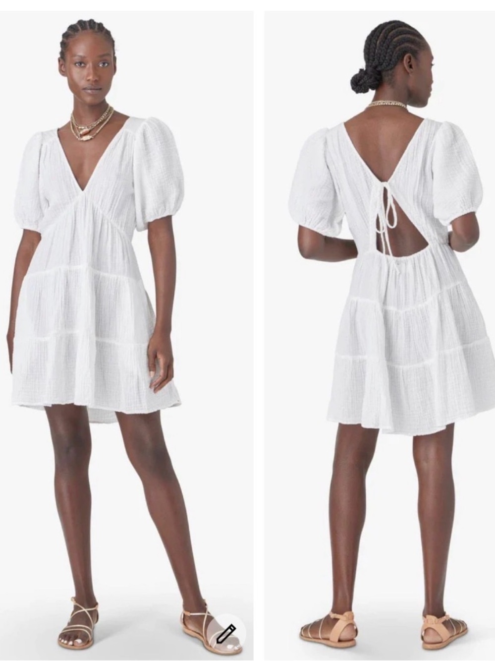 Xirena Nissa Dress White Small Boho Flowy Cotton Coastal Resort Vacation Dress
